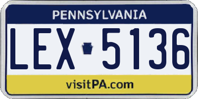 PA license plate LEX5136