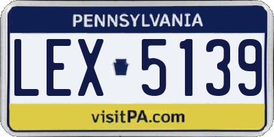 PA license plate LEX5139