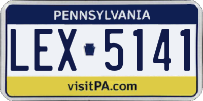 PA license plate LEX5141