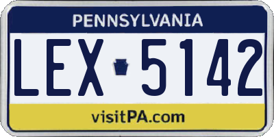 PA license plate LEX5142