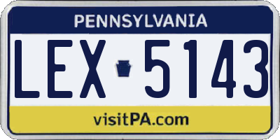 PA license plate LEX5143