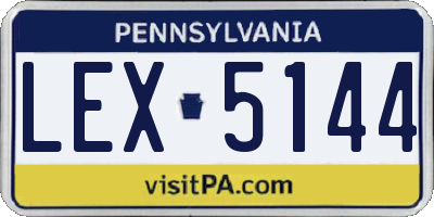 PA license plate LEX5144