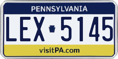 PA license plate LEX5145