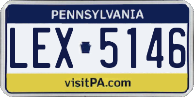 PA license plate LEX5146