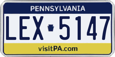 PA license plate LEX5147