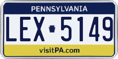 PA license plate LEX5149