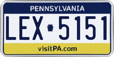 PA license plate LEX5151