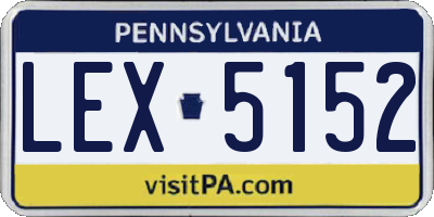 PA license plate LEX5152