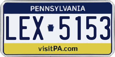 PA license plate LEX5153