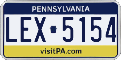 PA license plate LEX5154