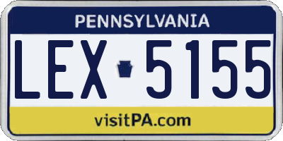 PA license plate LEX5155