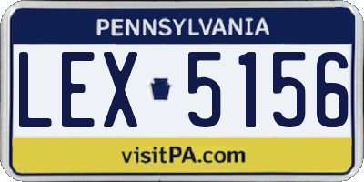 PA license plate LEX5156