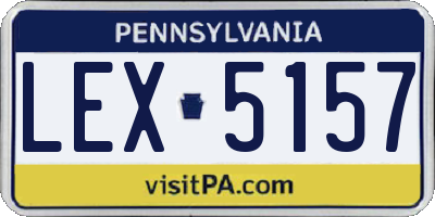 PA license plate LEX5157