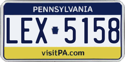 PA license plate LEX5158