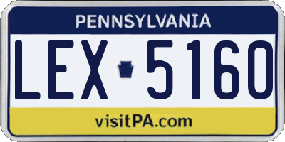 PA license plate LEX5160