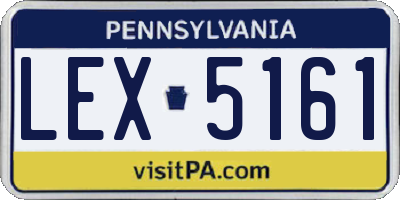 PA license plate LEX5161