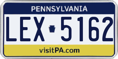 PA license plate LEX5162