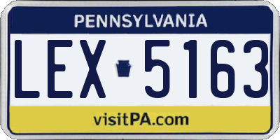 PA license plate LEX5163