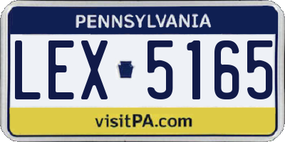 PA license plate LEX5165