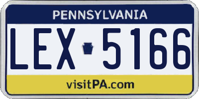 PA license plate LEX5166