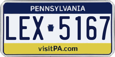 PA license plate LEX5167
