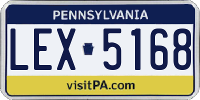 PA license plate LEX5168