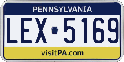 PA license plate LEX5169