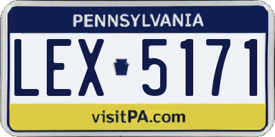 PA license plate LEX5171