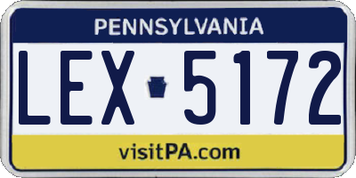 PA license plate LEX5172