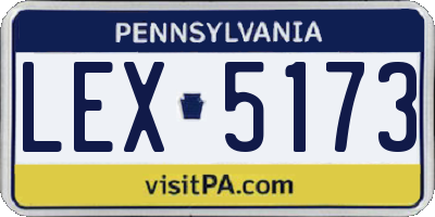 PA license plate LEX5173