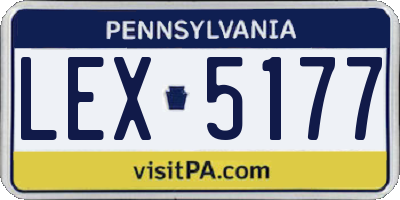PA license plate LEX5177