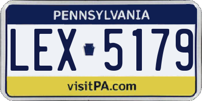 PA license plate LEX5179