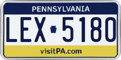 PA license plate LEX5180