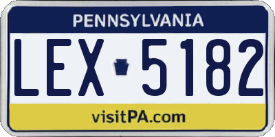 PA license plate LEX5182