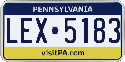 PA license plate LEX5183