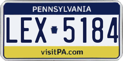 PA license plate LEX5184