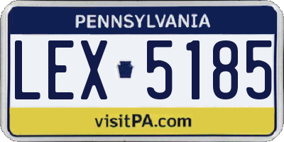 PA license plate LEX5185