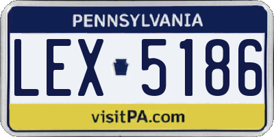 PA license plate LEX5186