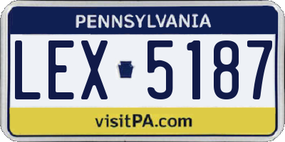 PA license plate LEX5187