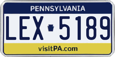 PA license plate LEX5189