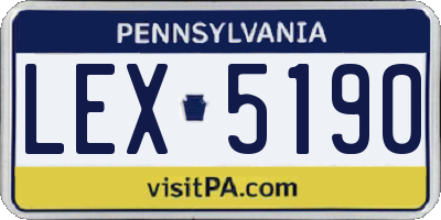 PA license plate LEX5190