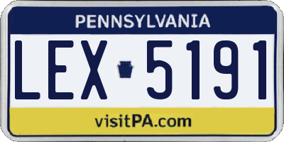 PA license plate LEX5191