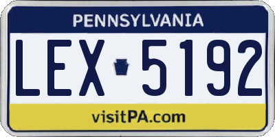 PA license plate LEX5192