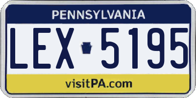 PA license plate LEX5195