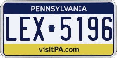 PA license plate LEX5196