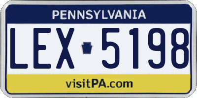 PA license plate LEX5198