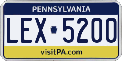 PA license plate LEX5200
