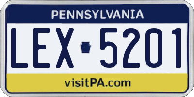 PA license plate LEX5201