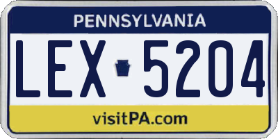PA license plate LEX5204