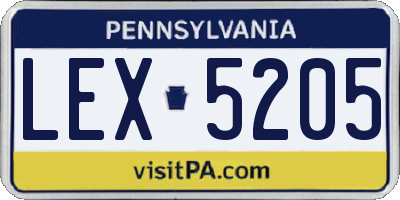 PA license plate LEX5205